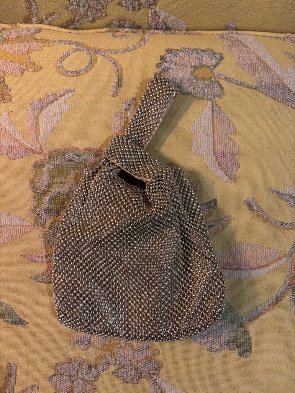 Jessica McClintock Champagne Mesh Evening Clutch